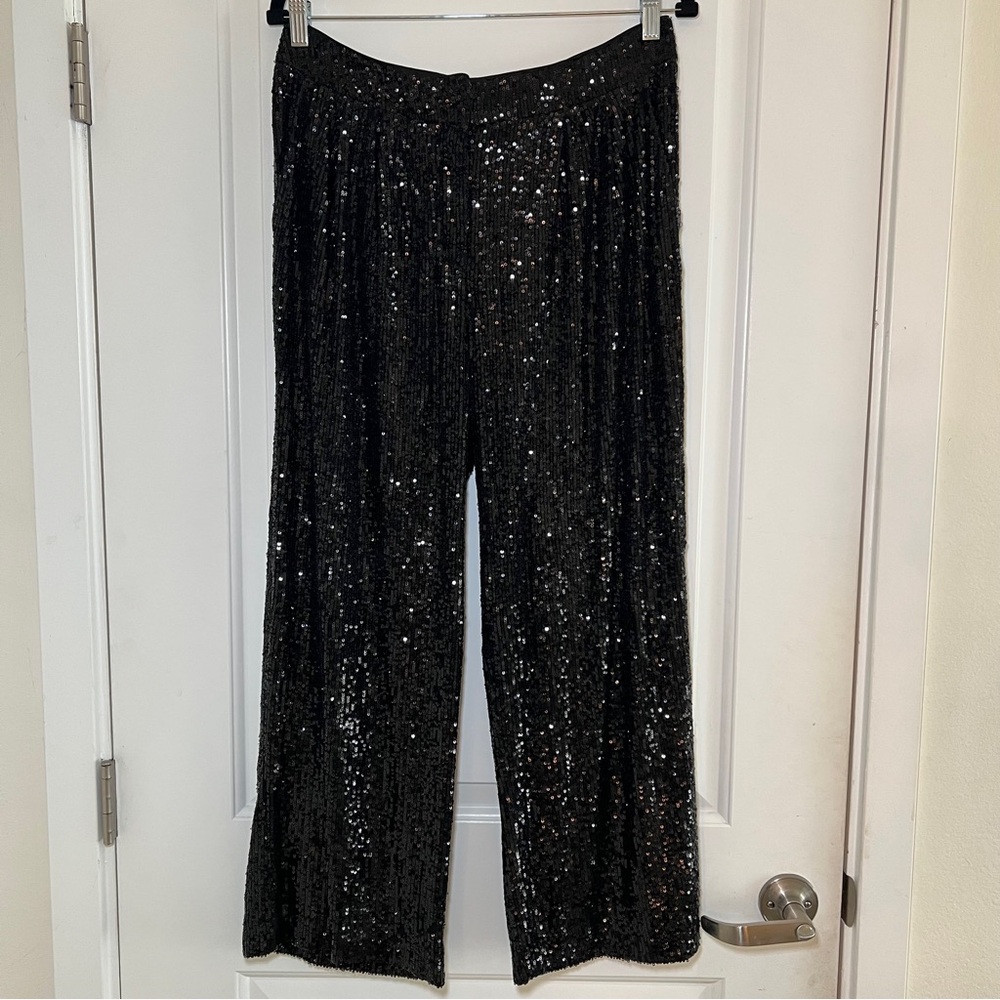 Express Cropped High Rise Sequin Pants Size M